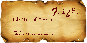 Földi Ágota névjegykártya